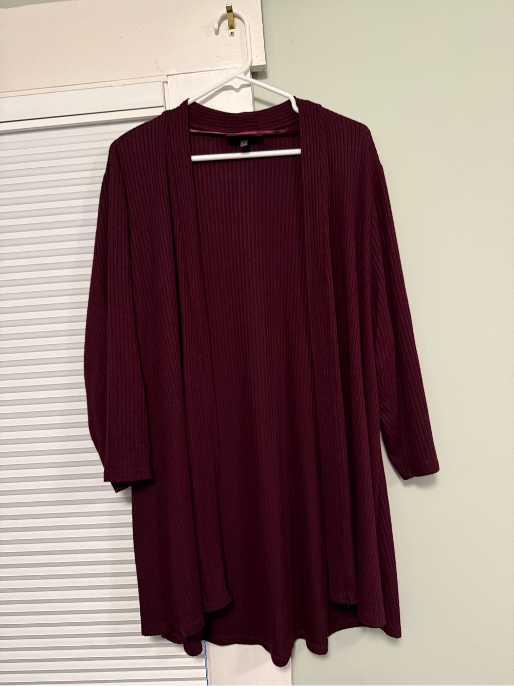 Lane Bryant Ribbed Open Cardigan - Burgundy/Purple